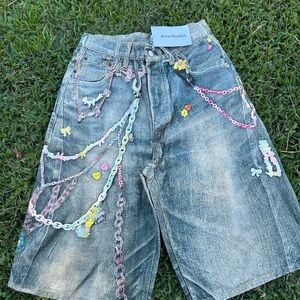 B Grade Acne Studios Shorts Size 30 EU 46 Denim Jort Keychain